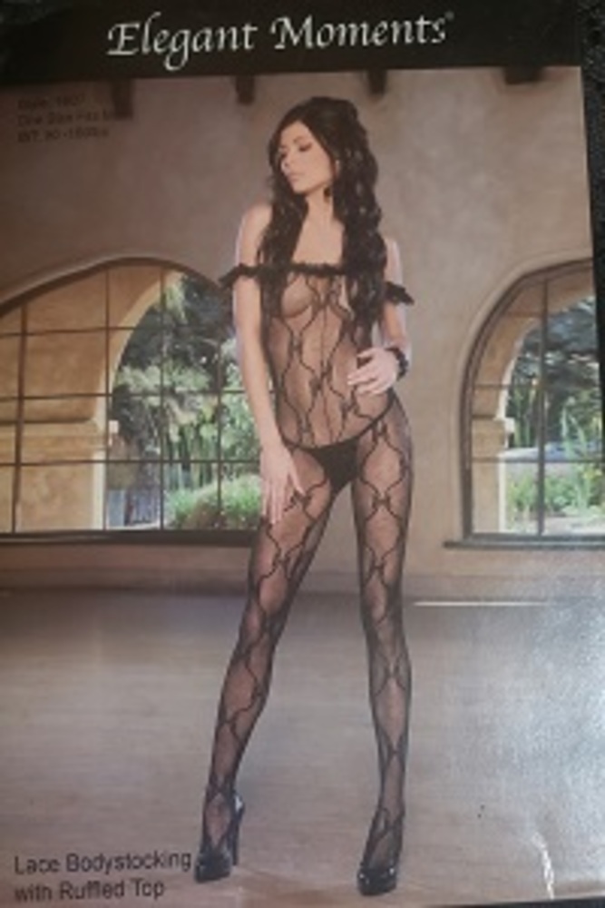 LACE BODY STOCK WITH RUFFLES